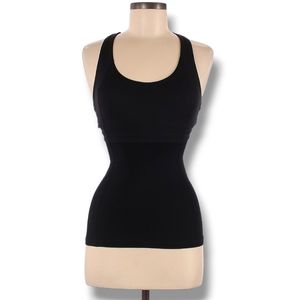 Lululemon Athletica Active‎ Tank Size 2 Black Sleeveless Scoop Neck Shelf Bra
